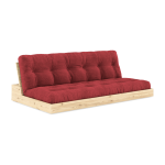 Canap� convertible en pin naturel laqu� et matelas rouge rubis 196x110x72 cm base - karup design