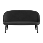 Canap� en cuir noir et pieds en ch�ne noir 145 cm ace - normann copenhagen