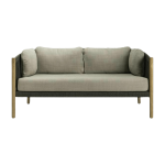 Canap� d'ext�rieur noir et tissu gris stone avec coussins 2, 5s lento - vincent sheppard