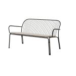 Canap� de jardin avec dossier et accoudoirs en acier noir chaud thorvald sc110 - &tradition