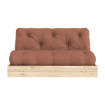 Canap� - lit 2 places en pin et tissu argile brune 140x200cm flip raw - karup design