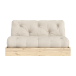 Canap� - lit 2 places en pin et tissu beige 140x200cm flip raw - karup design