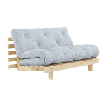 Canap� - lit 2 places en pin et tissu bleu ray� 140x200cm roots - karup design