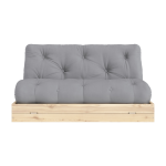 Canap� - lit 2 places en pin et tissu gris 140x200cm flip raw - karup design