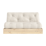 Canap� - lit 2 places en pin et tissu lin 140x200cm flip raw - karup design