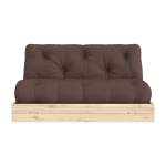 Canap� - lit 2 places en pin et tissu marron 140x200cm flip raw - karup design