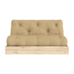 Canap� - lit 2 places en pin et tissu wheat beige 140x200cm flip raw - karup design