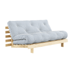 Canap� - lit 3 places en pin et tissu bleu ray� 160x200cm roots - karup design