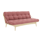 Canap� - lit en pin clair et velours c�tel� rose sorbet folk - karup design