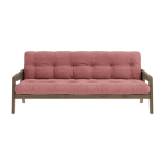 Canap� - lit en pin fonc� et velours c�tel� rose sorbet grab - karup design