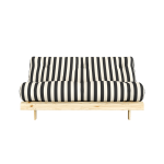 Canap� - lit en pin massif avec matelas ray� blanc et noir 160x200cm raw roots - karup design