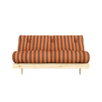 Canap� - lit en pin massif avec matelas ray� bordeaux et bleu clair 160x200cm raw roots - karup design ...