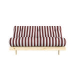 Canap� - lit en pin massif avec matelas ray� bordeaux et bleu clair 160x200cm raw roots - karup design ...
