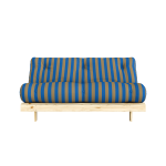Canap� - lit en pin massif avec matelas ray� bordeaux et bleu clair 160x200cm raw roots - karup design ...