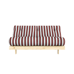 Canap� - lit en pin massif avec matelas ray� bordeaux et bleu clair 160x200cm raw roots - karup design ...
