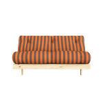Canap� - lit en pin massif avec matelas ray� bordeaux et bleu clair 160x200cm raw roots - karup design ...