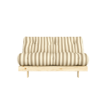 Canap� - lit en pin massif avec matelas ray� cr�me et taupe 160x200cm raw roots - karup design