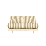 Canap� - lit en pin massif avec matelas ray� cr�me et taupe 160x200cm raw roots - karup design