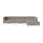 Canap� m�ridienne droite en velours gris clair globa orlando - bolia