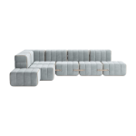 Canap� modulable d'angle en tissu bacelona bleu clair 306x238x68cm curt - ambivalenz