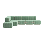 Canap� modulable d'angle en tissu bacelona vert clair 306x238x68cm curt - ambivalenz