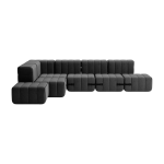 Canap� modulable d'angle en tissu dama gris fonc� 306x238x68cm curt - ambivalenz