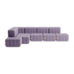 Canap� modulable d'angle en tissu dama lilas 306x238x68cm curt - ambivalenz