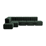 Canap� modulable d'angle en tissu dama vert fonc� 306x238x68cm curt - ambivalenz