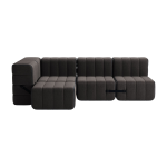 Canap� modulable d'angle en tissu jet gris marron 238x170x68cm curt - ambivalenz