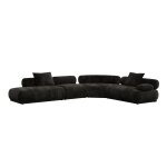 Canap� modulable c�t� droit en tissu marron fonc� 7, 5 places rembrandt - zuiver