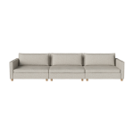 Canap� modulable droit trois si�ges en tissu sand nantes et ch�ne huil� malin - bolia