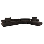 Canap� modulable c�t� gauche en tissu marron fonc� 7, 5 places rembrandt - zuiver