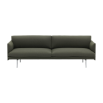 Canap� en mousse pieds d'aluminium poli brun 3 places outline - muuto