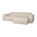 Canap� en polyester beige avec m�ridienne � droite 247x70x41x63cm milka - zuiver