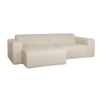 Canap� en polyester beige avec m�ridienne � gauche 247x70x41x63cm milka - zuiver