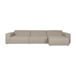 Canap� en polyester cappuccino avec m�ridienne � droite 350x70x41cm milka - zuiver