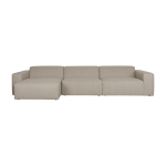 Canap� en polyester cappuccino avec m�ridienne � gauche 350x70x41cm milka - zuiver
