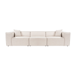 Canap� en tissu blanc 303x108x65cm lora 3 seater - home design