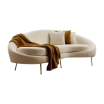 Canap� en tissu bouclette cr�me 120x255x85cm eses - home design