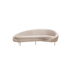 Canap� en tissu cot� droit effet velours rose poudr� 120x255x85cm eses left - home design