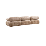 Canap� en tissu effet velours beige 288x95x75cm bubble 3 seater - home design