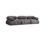 Canap� en tissu effet velours gris fonc� 288x95x75cm bubble 3 seater - home design