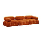 Canap� en tissu effet velours orange 288x95x75cm bubble 3 seater - home design