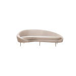 Canap� en tissu cot� gauche effet velours rose poudr� 120x255x85cm eses left - home design