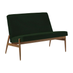 Canap� en velours vert bouteille et fr�ne fonc� 112 cm fox - 366 concept