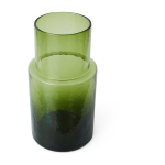 Carafe en verre vert 18cm tube - hkliving