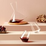 Carafe � vin balance avec socle en bois - nude glass