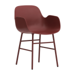 Chaise avec accoudoirs en acier et pp rouge form - normann copenhagen