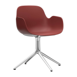 Chaise avec accoudoirs en aluminium et pp rouge form - normann copenhagen