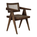 Chaise avec accoudoirs en bois de manguier et rotin rosalia - pomax
